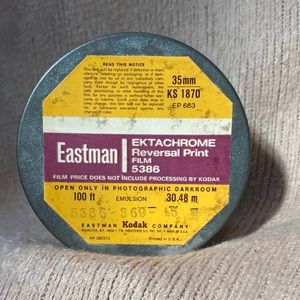 Tin Vintage Eastman Film Tin 35mm Ektachrome Kodak Reversal Print Film Tin Only